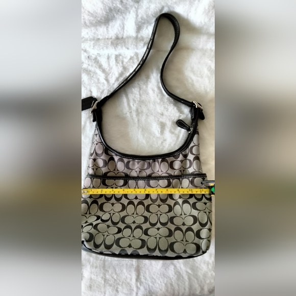 Coach Signature Patterned Black and Grey Handbag - Picture 8 of 12